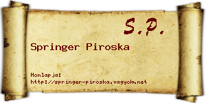 Springer Piroska névjegykártya